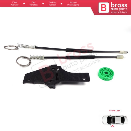 Power Window Regulator Repair Set Front Left Door for Peugeot 307 3A/C 3E 3H 2001-2008 4/5 Door 9634456980