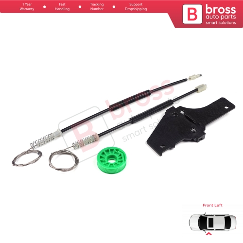 Power Window Regulator Repair Set Front Left Door for Peugeot 307 3A/C 3E 3H 2001-2008 4/5 Door 9634456980