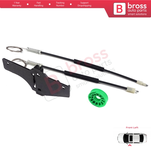 Power Window Regulator Repair Set Front Left Door for Peugeot 307 3A/C 3E 3H 2001-2008 4/5 Door 9634456980