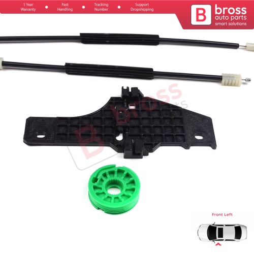Power Window Regulator Repair Set Front Left Door for Peugeot 307 3A/C 3E 3H 2001-2008 4/5 Door 9634456980
