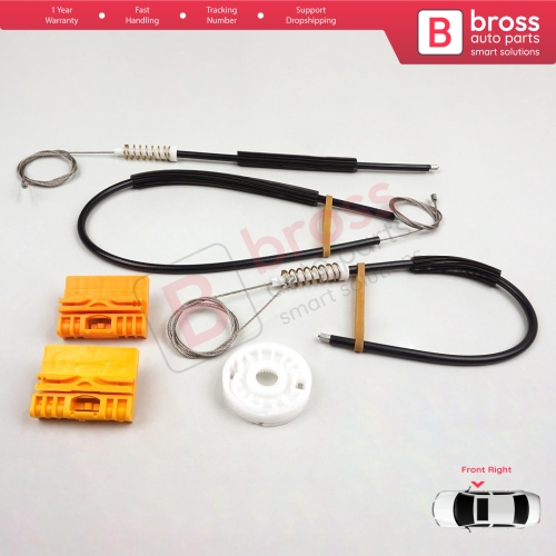 Window Regulator Repair Kit Front Right for Audi A2 8Z 8Z0 1999-2005 5-Door Hatchback 8Z0837462