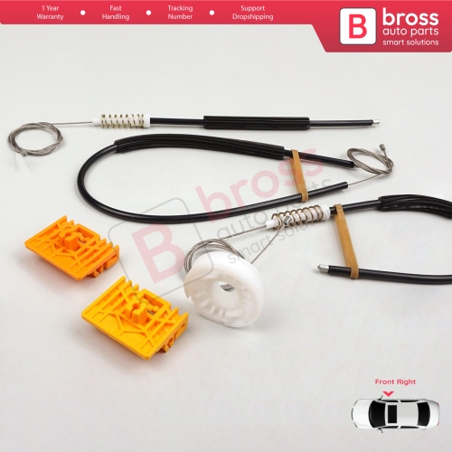 Window Regulator Repair Kit Front Right for Audi A2 8Z 8Z0 1999-2005 5-Door Hatchback 8Z0837462