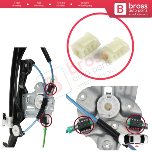 Window Regulator Cable Spring Tensioner Clips for Chevrolet Cruze Volt MK1 Ford Focus MK1 Transit Connect Tourneo MK1 Land Rover Freelander MK1 L314