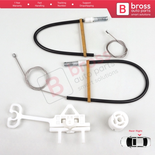 Manual Window Regulator Repair Kit Rear Right for Fiat Abarth Punto Grande Evo MK3 199 2005-2024 51723323