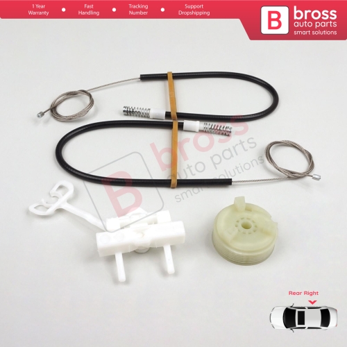 Power Window Regulator Repair Kit Rear Right for Fiat Abarth Punto Grande Evo MK3 199 2005-2024 5-Door 51723327