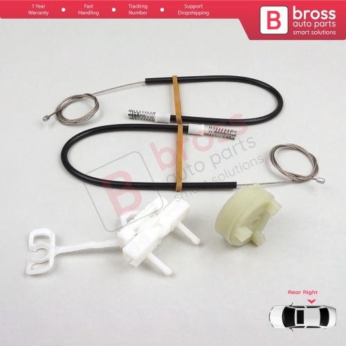 Power Window Regulator Repair Kit Rear Right for Fiat Abarth Punto Grande Evo MK3 199 2005-2024 5-Door 51723327