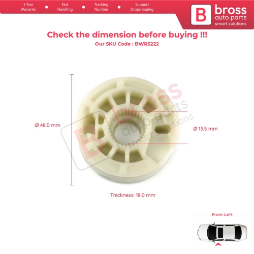 Window Regulator Repair Wheel Front Left 824713K001 for Hyundai Elantra 4 Sonata 5