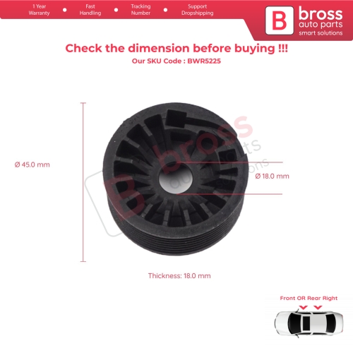 Window Regulator Repair Wheel Right for Fiat Tipo MK2 Egea