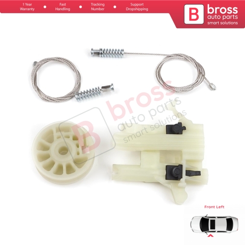 Power Window Regulator Repair Kit Front Left for Fiat 500 2007-On 2/3 Door Hatchback Cabrio Convertible 68070267AD