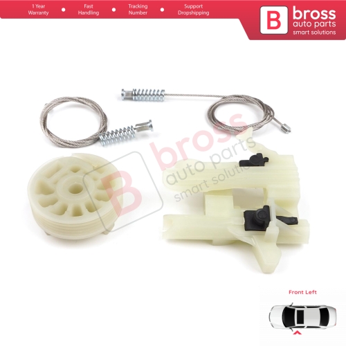 Power Window Regulator Repair Kit Front Left for Fiat 500 2007-On 2/3 Door Hatchback Cabrio Convertible 68070267AD