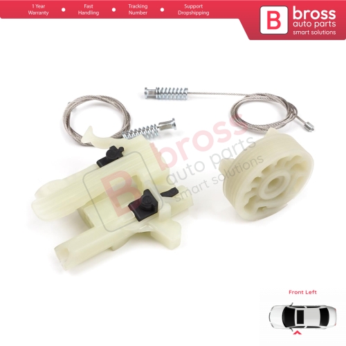 Power Window Regulator Repair Kit Front Left for Fiat 500 2007-On 2/3 Door Hatchback Cabrio Convertible 68070267AD