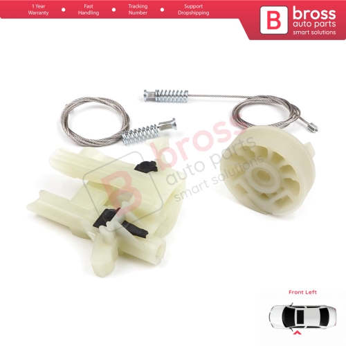 Power Window Regulator Repair Kit Front Left for Fiat 500 2007-On 2/3 Door Hatchback Cabrio Convertible 68070267AD