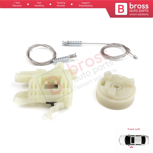 Power Window Regulator Repair Kit Front Left for Fiat 500 2007-On 2/3 Door Hatchback Cabrio Convertible 68070267AD