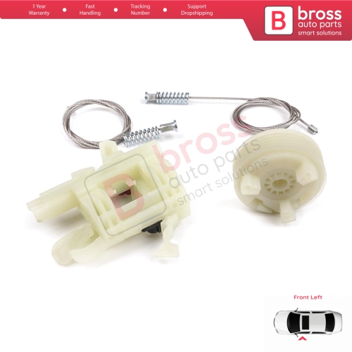 Power Window Regulator Repair Kit Front Left for Fiat 500 2007-On 2/3 Door Hatchback Cabrio Convertible 68070267AD
