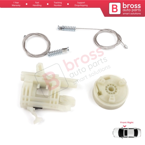 Power Window Regulator Repair Kit Front Right for Fiat 500 2007-On 2/3 Door Hatchback Cabrio Convertible 68070267AD