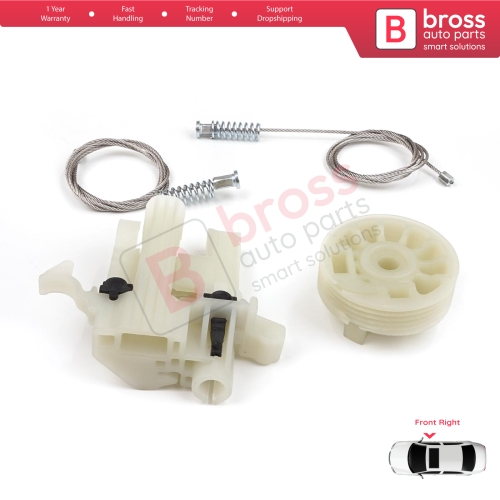 Power Window Regulator Repair Kit Front Right for Fiat 500 2007-On 2/3 Door Hatchback Cabrio Convertible 68070267AD