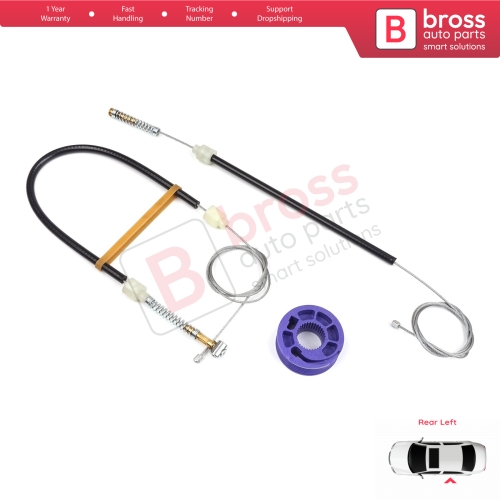 Window Regulator Repair Kit Rear Left for VW Phaeton 3D MK1 2002-2016 SWB Short Wheelbase 3D4839755