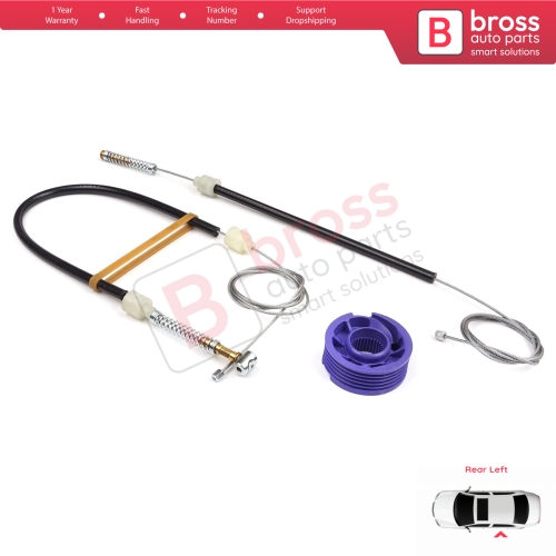 Window Regulator Repair Kit Rear Left for VW Phaeton 3D MK1 2002-2016 SWB Short Wheelbase 3D4839755