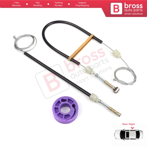 Window Regulator Repair Kit Rear Right for VW Phaeton 3D MK1 2002-2016 SWB Short Wheelbase 3D4839756