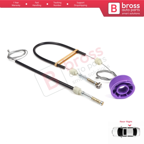Window Regulator Repair Kit Rear Right for VW Phaeton 3D MK1 2002-2016 SWB Short Wheelbase 3D4839756