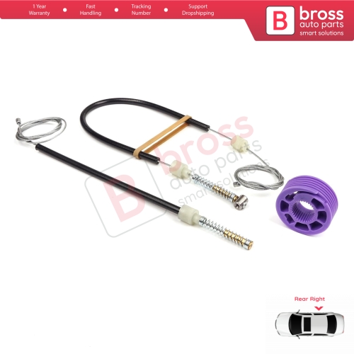 Window Regulator Repair Kit Rear Right for VW Phaeton 3D MK1 2002-2016 SWB Short Wheelbase 3D4839756