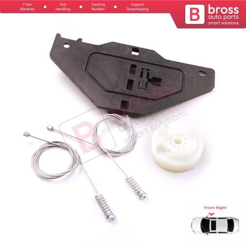 Power Window Regulator Repair Kit Front Right for Citroen C3 MK2 SC A51 2009-2016 5-Door 9813093180