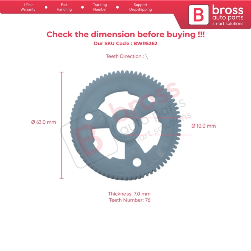 Power Window Regulator Motor Repair Inner Gear for Hyundai Kia