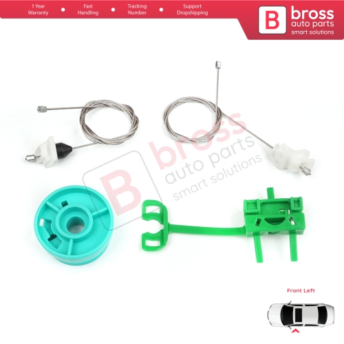 Power Window Regulator Repair Set Front Left Door for Fiat Punto MK2 188 188AX 1999-2005 3/5 Door 0046536312