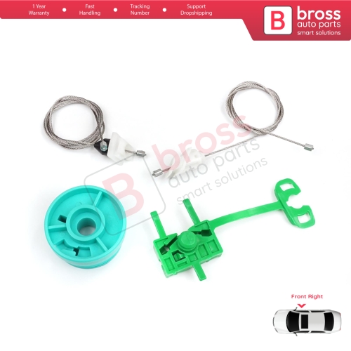 Power Window Regulator Repair Set Front Right Door for Fiat Punto MK2 188 188AX 1999-2005 3/5 Door 0046536311