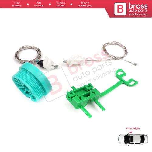 Power Window Regulator Repair Set Front Right Door for Fiat Punto MK2 188 188AX 1999-2005 3/5 Door 0046536311