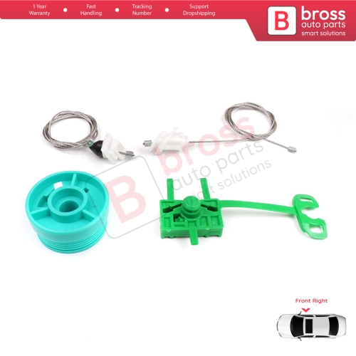 Power Window Regulator Repair Set Front Right Door for Fiat Punto MK2 188 188AX 1999-2005 3/5 Door 0046536311