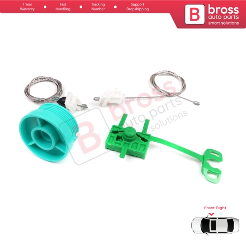 Power Window Regulator Repair Set Front Right Door for Fiat Punto MK2 188 188AX 1999-2005 3/5 Door 0046536311