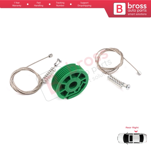 Window Regulator Repair Kit Rear Right Door for Audi A6 C5 4B 1997-2005 Allroad 4BH 4/5 Door 4B0839462