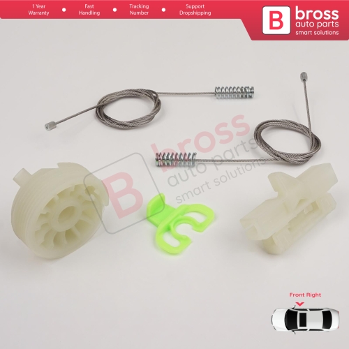 Window Regulator Repair Kit Front Right for Fiat Abarth Punto Grande Evo MK3 199 2005-2024 3/5-Door 51723315