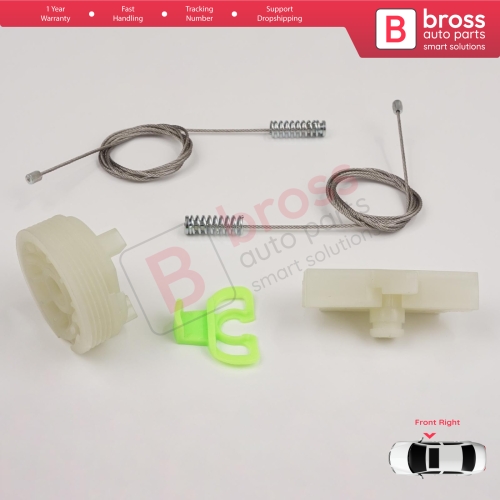 Window Regulator Repair Kit Front Right for Fiat Abarth Punto Grande Evo MK3 199 2005-2024 3/5-Door 51723315