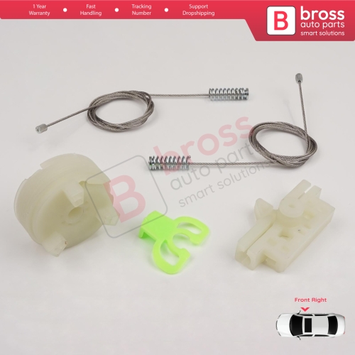 Window Regulator Repair Kit Front Right for Fiat Abarth Punto Grande Evo MK3 199 2005-2024 3/5-Door 51723315