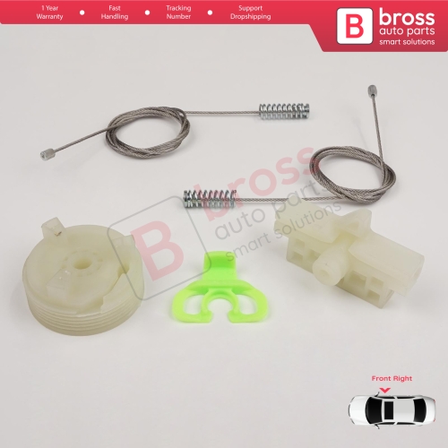 Window Regulator Repair Kit Front Right for Fiat Abarth Punto Grande Evo MK3 199 2005-2024 3/5-Door 51723315