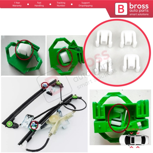 Window Regulator Guide Bracket Fixer Clips for VW Polo Classic 6V2 Caddy MK2 Cordoba Vario Ibiza Inca 6K Octavia 1U