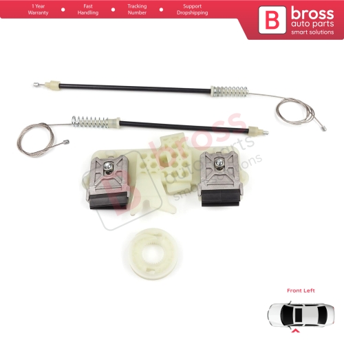 Power Window Regulator Repair Set Front Left for Ford Fiesta MK6 CB1 CCN JA8 JR8 2008-2017 4/5 Door 1573811