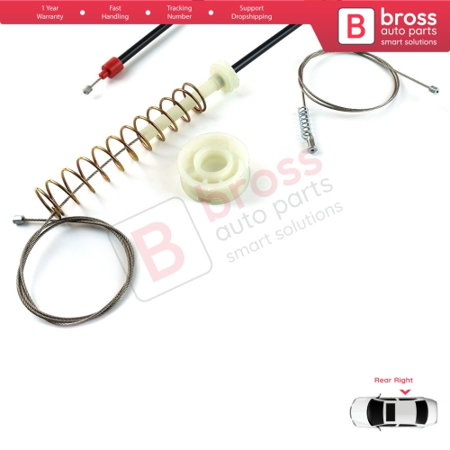 Window Regulator Repair Kit Rear Right Door for BMW 5 Series E39 04/1999-2004 4/5 Door Facelift 51358252430