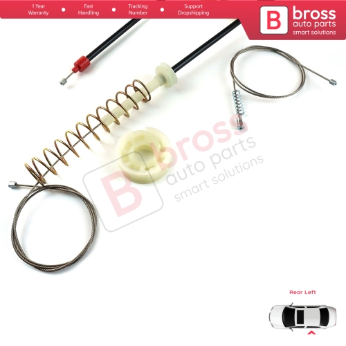 Window Regulator Repair Kit Rear Left Door for BMW 5 Series E39 04/1999-2004 4/5 Door Facelift 51358252429