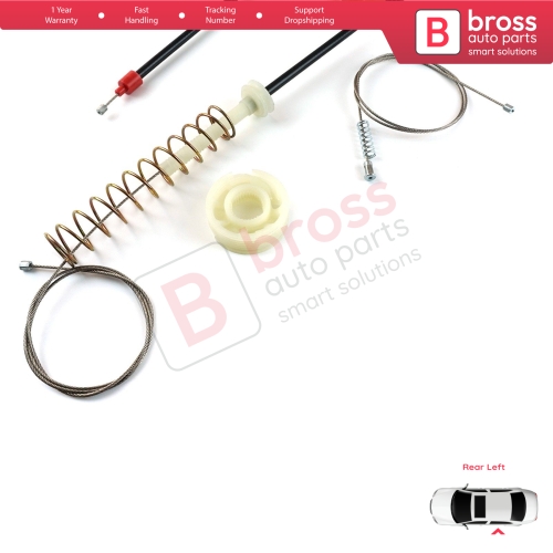 Window Regulator Repair Kit Rear Left Door for BMW 5 Series E39 04/1999-2004 4/5 Door Facelift 51358252429