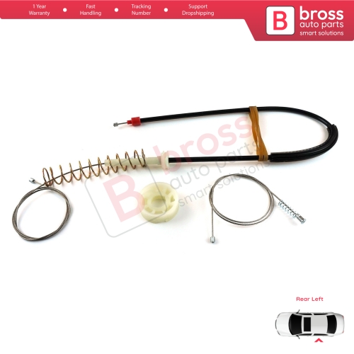 Window Regulator Repair Kit Rear Left Door for BMW 5 Series E39 04/1999-2004 4/5 Door Facelift 51358252429