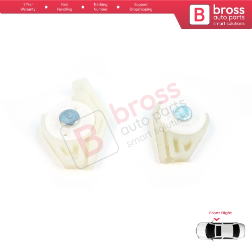 Front Right Window Regulator Repair Corner Cable Roller Pulley Clips Pin Set 1+2 for Fiat Doblo MK1 MPV Van 119 223 2001-2010 51718403