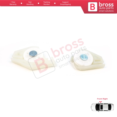 Front Right Window Regulator Repair Corner Cable Roller Pulley Clips Pin Set 1+2 for Fiat Doblo MK1 MPV Van 119 223 2001-2010 51718403