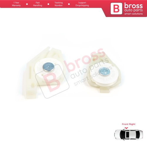 Front Right Window Regulator Repair Corner Cable Roller Pulley Clips Pin Set 1+2 for Fiat Doblo MK1 MPV Van 119 223 2001-2010 51718403