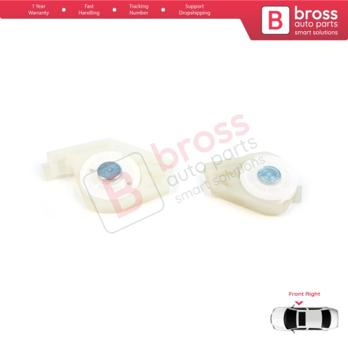 Front Right Window Regulator Repair Corner Cable Roller Pulley Clips Pin Set 1+2 for Fiat Doblo MK1 MPV Van 119 223 2001-2010 51718403