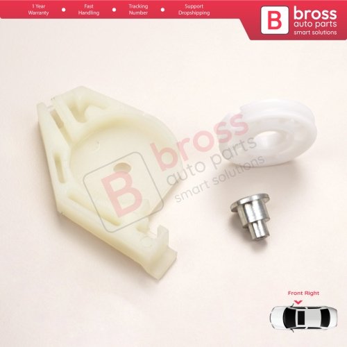 Front Right Window Regulator Repair Corner Cable Roller Pulley Clips Pin Set 2 for Fiat Doblo MK1 MPV Van 119 223 2001-2010 51718403