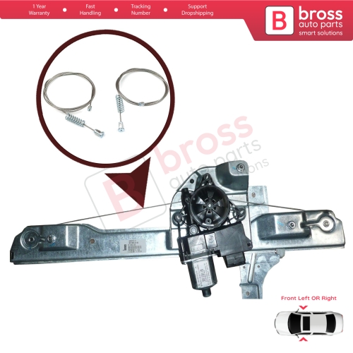 Window Regulator Repair Set Front Door for Peugeot 208 MK1 A9 CA CC 2012-2020 5-Door 9806088180