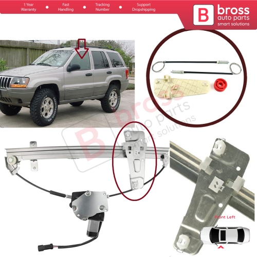 Window Regulator Repair Set Front Left Door for Jeep Grand Cherokee MK2 WJ WG 1998-2005 55076467AB